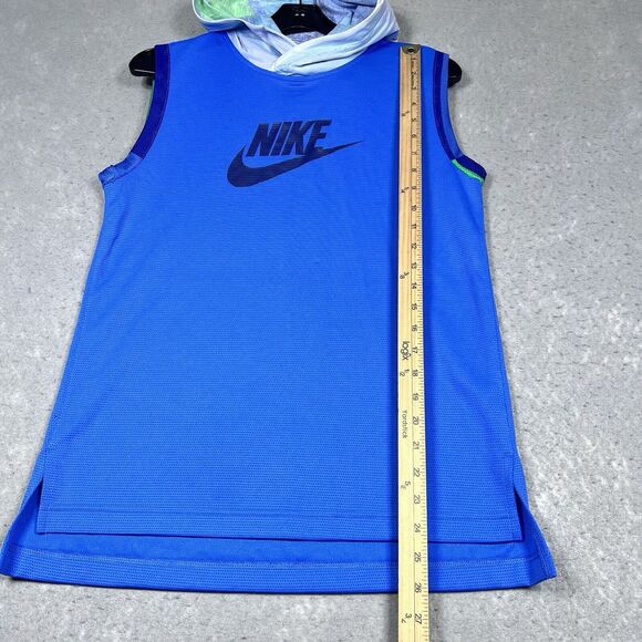 Nike Sleeveless Hoodie Boys Youth Size X-Large Mesh Blue White DD2741-402 - Picture 7 of 12